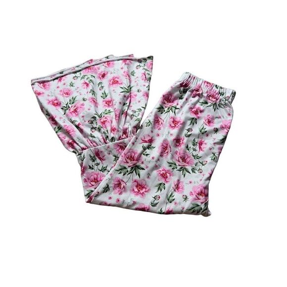 Rose Floral Bell Bottom Pants (130) S6/7 - Picture 1 of 4